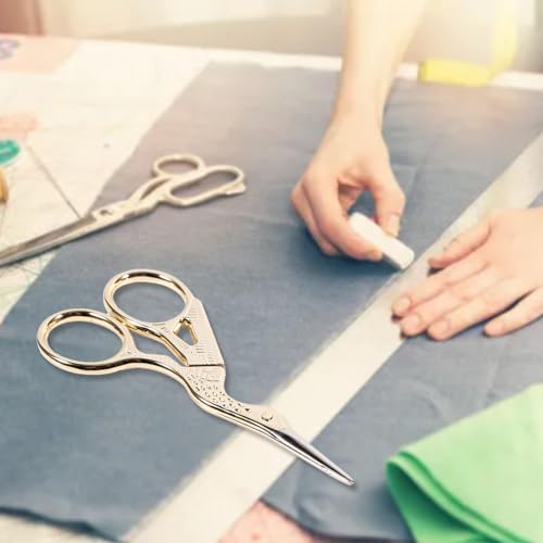 SustVita Kran form Nähschere Vintage Edelstahl Stickerei Schere für Kreuz stich Handarbeiten Handwerk Schneide werkzeuge (Gold) von SustVita