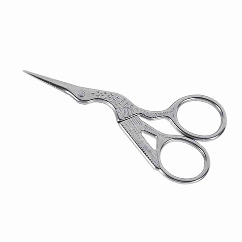 SustVita Kran form Nähschere Vintage Edelstahl Stickerei Schere für Kreuz stich Handarbeiten Handwerk Schneide werkzeuge (Silber) von SustVita