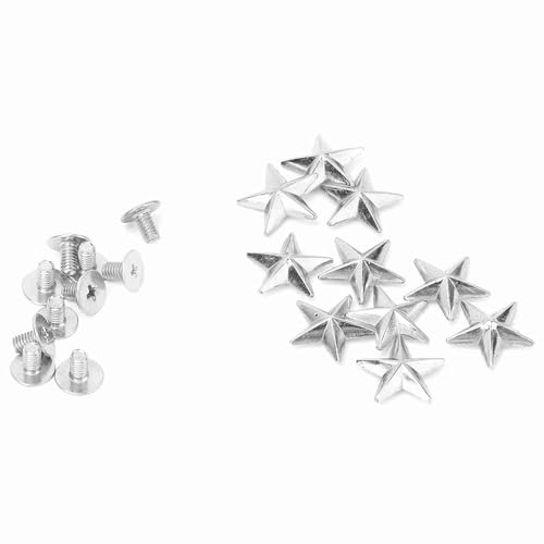 SustVita Leder-Bastel stutzen Metall-Stern-Nieten sternförmige Ohr stecker für Bekleidungs taschen Schuhe DIY Leder dekoration Projekte Verbindungs elemente Ornamente (14mm convex silver) von SustVita