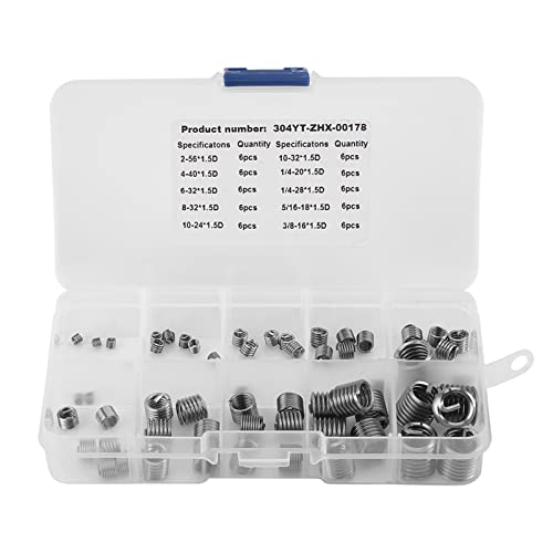 SustVita Schraub hülse Gewinde reparatur, 60 Stück Gewinde reparatur kit, 304 Edelstahl draht inserts Sortiment für Out last-Reparaturen von SustVita