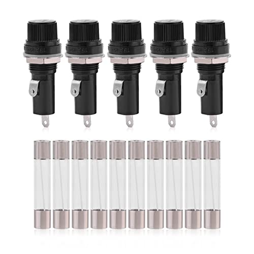 Sustvita 5pcs Elektrische Panelmontaged Sicherungshalter Sockel für 6 * 30 Glassicherungen AC 125V 15a / 10a von SustVita