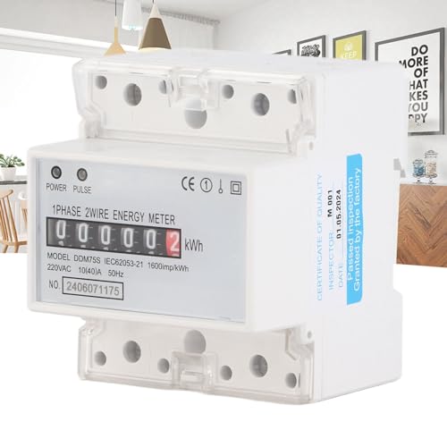 Sustvita Energy Meter DDM75S Einphase 4p DIN -Schienenmessgerät, Stromverbrauch KWH -Meter mit elektronischem Display, 10-40a Sustvita Energy Meter DDM75S Einphase 4p DIN -Schienenmessgerät, Stromverbrauch KWH -Meter mit elektronischem Display, 10-40a von SustVita