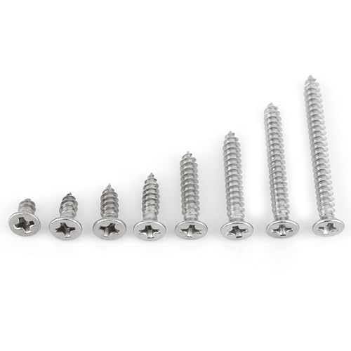 Sustvita M3 Edelstahlschrauben Pfanne/flach/Fachwerkkopfschrauben für Holzbearbeitung selbstschneidende Schrauben und Hausanlagen Metallanwendungen 200pc knackiger (Flachkopf selbstschneidende Sustvita M3 Edelstahlschrauben Pfanne/flach/Fachwerkkopfschrauben für Holzbearbeitung selbstschneidende Schrauben und Hausanlagen Metallanwendungen 200pc knackiger (Flachkopf selbstschneidende von SustVita