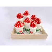 Pilzset Aus Glas-Gewürz - Oder Kräutergläsern in Holz-Organizer-Box | Küchen Und Vorratsbehälter Recyclingglas Für Die Küchenorganisation Pilzset Aus Glas-Gewürz - Oder Kräutergläsern in Holz-Organizer-Box | Küchen Und Vorratsbehälter Recyclingglas Für Die Küchenorganisation von SustainableDecors