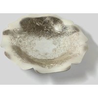 Fange Alle Flachen Retro Tabletts Oder Schale Aus Silbernem Messing | Mid-Century Antik Tisch Mittelstück Servierschale Von Wmf Ep Brass Germany von SustainableVintFinds