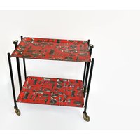 Midcentury Moderner 70Er Jahre Klapp Couchtisch | Großer Alter Servierwagen/Barwagen Von Mcm von SustainableVintFinds