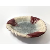 Vintage Keramik Servierplatte Oder Dekorative Lava Obstschale Made in Gdf Von Stehla von SustainableVintFinds