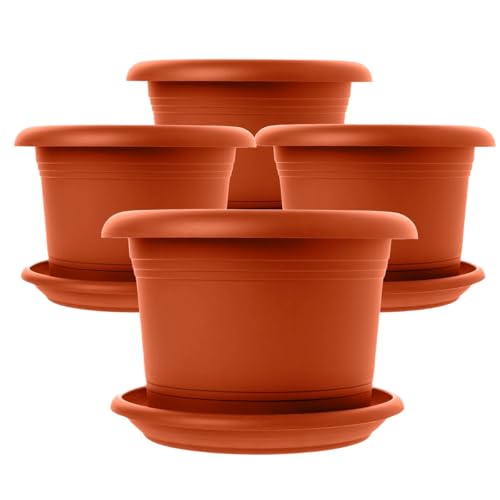 4er Set Eleganter Blumentopf Groß in Terracotta: 30cm Premium-Kübel mit Untersetzer – Deutscher Pflanzkübel Groß für alle Wetterbedingungen! 4er Set Eleganter Blumentopf Groß in Terracotta: 30cm Premium-Kübel mit Untersetzer – Deutscher Pflanzkübel Groß für alle Wetterbedingungen! von Sustania