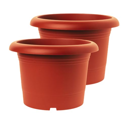 Sustania 2er Set Premium-Pflanzgefäße in Terracotta: 50cm Qualitäts-Kübel. Blumenkübel Deutsche Fertigung für Jede Wetterlage! von SUSTANIA