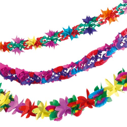 Susy Card 11221009 Girlanden-Set, 4 m Paradies sortiert, 3-er Papier von Susy Card