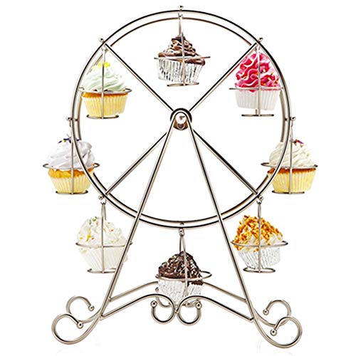 Suszian Metall Riesenrad Tortenständer, Riesenrad Cupcake Ständer 8 Cupcakes Display Ständer für Karneval und Zirkus Thema Party, Hochzeit, Konditorei von Suszian