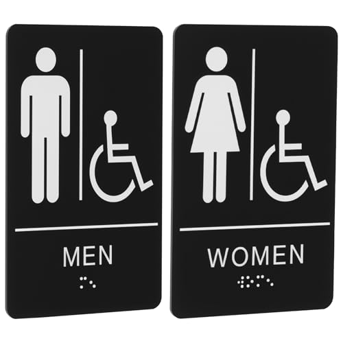 2 Stück Acryl-Toilettenschilder für Unternehmen, 12 x 18 cm, ADA-konform, rollstuhlgerechtes Toilettenschild Männer und Frauen für Toilettentüren oder Wände 2 Stück Acryl-Toilettenschilder für Unternehmen, 12 x 18 cm, ADA-konform, rollstuhlgerechtes Toilettenschild Männer und Frauen für Toilettentüren oder Wände von Sutowe