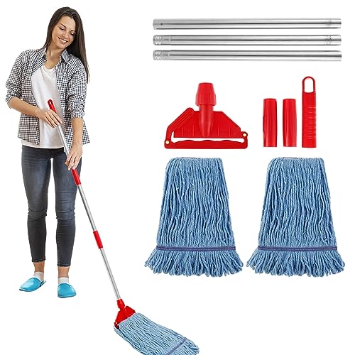 Kommerzieller Wischmopp für den Boden mit Schlaufenenden, robuster industrieller Wischmopp mit langem Griff, Bodenwischer mit Klemme, kommerzieller industrieller Wischmopp für Zuhause, Büro, Zimmer Kommerzieller Wischmopp für den Boden mit Schlaufenenden, robuster industrieller Wischmopp mit langem Griff, Bodenwischer mit Klemme, kommerzieller industrieller Wischmopp für Zuhause, Büro, Zimmer von Sutowe