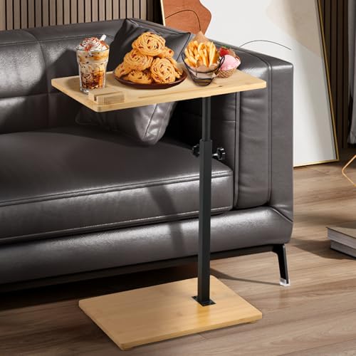 Sutowe Beistelltisch in C-Form, 360° drehbar, rechteckig, 42 – 76 cm, höhenverstellbar, Beistelltisch aus Holz, kleiner Couchtisch, elegant, Sofaspitze Sutowe Beistelltisch in C-Form, 360° drehbar, rechteckig, 42 – 76 cm, höhenverstellbar, Beistelltisch aus Holz, kleiner Couchtisch, elegant, Sofaspitze von Sutowe