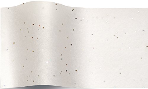 SatinWrap Luxus Seidenpapier Gold auf Weiß Reflexionen Sparkle 5 Blatt von Suttons Packaging