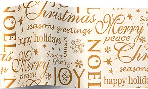 SatinWrap Luxus bedrucktes Seidenpapier Noel Edelstein Sparkle 5 Blatt von Suttons Packaging