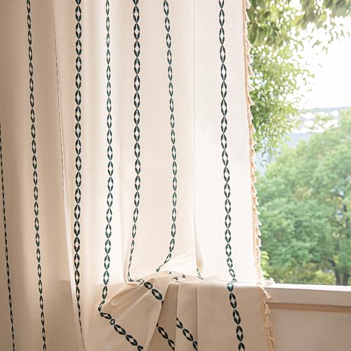 Sutuo Home Boho-Vorhänge, 244 cm lang, böhmischer Vorhang für Schlafzimmer, Wohnzimmer, Privatsphäre, rustikal, halbverdunkelnd, Bauernhaus für Weihnachtsdekoration, Stangentasche, 1 Paneel B 132 x L Sutuo Home Boho-Vorhänge, 244 cm lang, böhmischer Vorhang für Schlafzimmer, Wohnzimmer, Privatsphäre, rustikal, halbverdunkelnd, Bauernhaus für Weihnachtsdekoration, Stangentasche, 1 Paneel B 132 x L von Sutuo Home