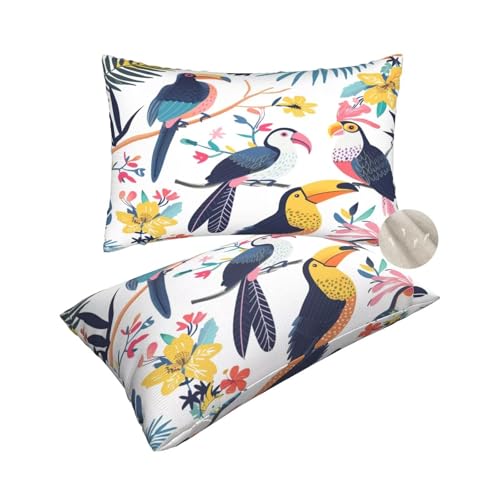 2 Stück Kissenbezug 30x50 cm Dekokissen, Rechteckig Kissen Streifen Kissenbezüge, Leinen Sofakissen Lendenkissen, Kissenbezug Blume Pillow Case Zierkissen für Stuhl Couch Wohnzimmer Deko -zt308 von Suuhoonnz