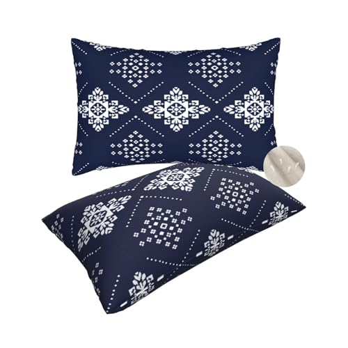 2 Stück Kissenbezug 40x60 cm Dekokissen, Kissen Marineblau Kissenbezüge, Leinen Sofakissen Lendenkissen, Kissenbezug Ethnische Pillow Case Zierkissen für Stuhl Couch Wohnzimmer Deko, Geschenke -zt250 von Suuhoonnz
