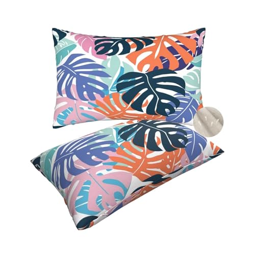 2 Stück Kissenbezug 50x60 cm Dekokissen, Kissen Farbe Kissenbezüge, Leinen Sofakissen Lendenkissen, Kissenbezug Tropische Pflanzen Pillow Case Zierkissen für Stuhl Couch Wohnzimmer Deko -zt252 von Suuhoonnz
