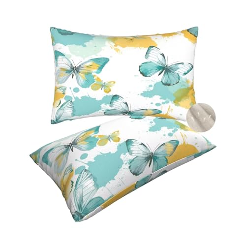 2 Stück Kissenbezug 50x70 cm Dekokissen, Kissen bunt Kissenbezüge, Leinen Sofakissen Lendenkissen, Kissenbezug Zusammenfassung Pillow Case Zierkissen für Stuhl Couch Wohnzimmer Deko, Geschenke -zt259 von Suuhoonnz