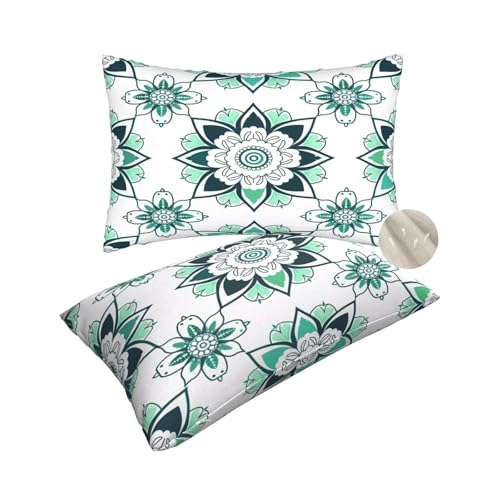 2 Stück Kissenbezug 50x80 cm Dekokissen, Rechteckig Kissen Sage Grün Kissenbezüge, Leinen Sofakissen Lendenkissen, Kissenbezug Mandala Pillow Case Zierkissen für Stuhl Couch Wohnzimmer Deko -zt263 von Suuhoonnz