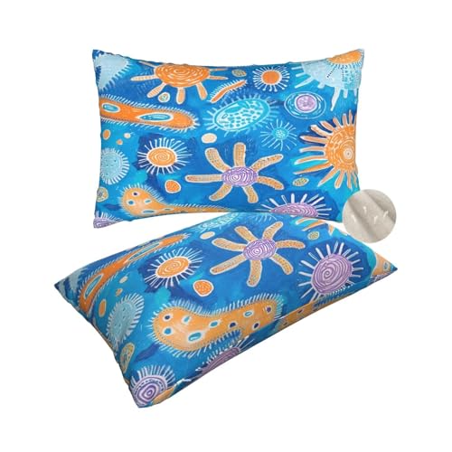 2 Stück Kissenbezug 50x80 cm Dekokissen,Rechteckig Kissen Blau Kissenbezüge, Leinen Sofakissen Lendenkissen, Kissenbezug Cartoon Pillow Case Zierkissen für Stuhl Couch Wohnzimmer Deko Geschenke-zt243 von Suuhoonnz