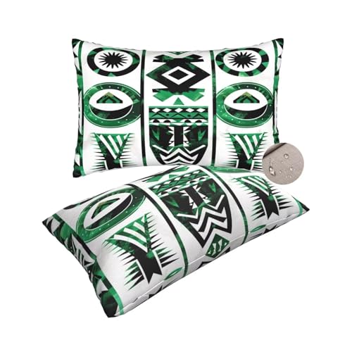Outdoor Kissen Wetterfest 2er Set Gartenkissen, Outdoor Kissenbezug 50x70 cm Kopfkissenbezug mit Verstecktem Reißverschluss, Outdoorkissen Dekokissen für Auto Balkon Patio (Modern/indische) -zt258 von Suuhoonnz