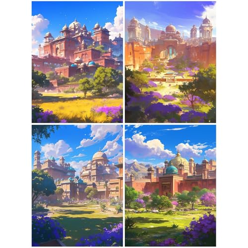 4er Diamond Painting Kinder Landschaft 70x100 cm 5D Diamond Painting Set für Mädchen Jungs 10 DIY Mosaikherstellung Basteln Erwachsene Frauen, Architektur Diamonds für Schlafzimmer, Dekoration S59-Y 4er Diamond Painting Kinder Landschaft 70x100 cm 5D Diamond Painting Set für Mädchen Jungs 10 DIY Mosaikherstellung Basteln Erwachsene Frauen, Architektur Diamonds für Schlafzimmer, Dekoration S59-Y von Suuiizaa