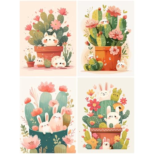 4er Diamond Painting Kinder Niedlich 20x30 cm 5D Diamond Painting Set für Mädchen Jungs 8 DIY Mosaikherstellung Basteln Erwachsene Frauen, Kaktus Diamonds für Wohnzimmer, Büro, Wand Dekoration S218-Y 4er Diamond Painting Kinder Niedlich 20x30 cm 5D Diamond Painting Set für Mädchen Jungs 8 DIY Mosaikherstellung Basteln Erwachsene Frauen, Kaktus Diamonds für Wohnzimmer, Büro, Wand Dekoration S218-Y von Suuiizaa