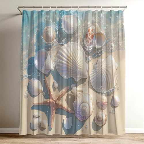 Duschvorhang Beige, Duschvorhang Shell 200 x 200 cm, Duschvorhänge Badewannenvorhang Shower Curtain mit 12 Duschvorhangringen, Wasserdicht Duschvorhänge Textil, Bad Vorhang für Polyester Stoff Wy-656 Duschvorhang Beige, Duschvorhang Shell 200 x 200 cm, Duschvorhänge Badewannenvorhang Shower Curtain mit 12 Duschvorhangringen, Wasserdicht Duschvorhänge Textil, Bad Vorhang für Polyester Stoff Wy-656 von Suuiizaa