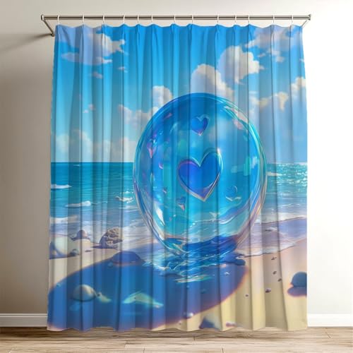Duschvorhang Blau, Duschvorhang Lieben 180 x 200 cm, Duschvorhänge Badewannenvorhang Shower Curtain mit 12 Duschvorhangringen, Wasserdicht Duschvorhänge Textil, Bad Vorhang für Polyester Stoff Wy-646 Duschvorhang Blau, Duschvorhang Lieben 180 x 200 cm, Duschvorhänge Badewannenvorhang Shower Curtain mit 12 Duschvorhangringen, Wasserdicht Duschvorhänge Textil, Bad Vorhang für Polyester Stoff Wy-646 von Suuiizaa