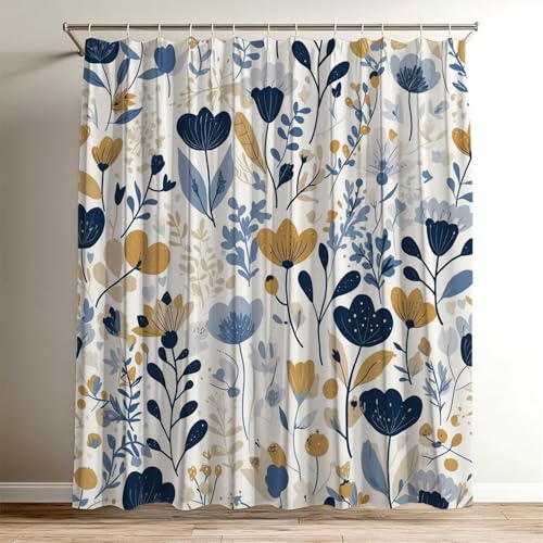 Duschvorhang Blau Duschvorhang 180x220 cm, Waschbar Polyester Stoff für Shower Curtains, Wasserdicht Badewannenvorhang Blume mit 12 Duschvorhangringe, Duschvorhänge für Badewanne Badezimmer, Wy-647 Duschvorhang Blau Duschvorhang 180x220 cm, Waschbar Polyester Stoff für Shower Curtains, Wasserdicht Badewannenvorhang Blume mit 12 Duschvorhangringe, Duschvorhänge für Badewanne Badezimmer, Wy-647 von Suuiizaa