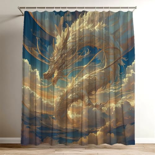 Duschvorhang Dragon Duschvorhang 200x200 cm, Waschbar Polyester Stoff für Shower Curtains, Wasserdicht Badewannenvorhang Cloud mit 12 Duschvorhangringe, Duschvorhänge für Badewanne Badezimmer, Wy-649 Duschvorhang Dragon Duschvorhang 200x200 cm, Waschbar Polyester Stoff für Shower Curtains, Wasserdicht Badewannenvorhang Cloud mit 12 Duschvorhangringe, Duschvorhänge für Badewanne Badezimmer, Wy-649 von Suuiizaa