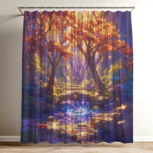 Duschvorhang Farbig, Duschvorhang Landschaft 100 x 120 cm, Duschvorhänge Badewannenvorhang Shower Curtain mit 12 Duschvorhangringen, Wasserdicht Duschvorhänge Textil, Badezimmer Polyester Stoff Wy-668 Duschvorhang Farbig, Duschvorhang Landschaft 100 x 120 cm, Duschvorhänge Badewannenvorhang Shower Curtain mit 12 Duschvorhangringen, Wasserdicht Duschvorhänge Textil, Badezimmer Polyester Stoff Wy-668 von Suuiizaa