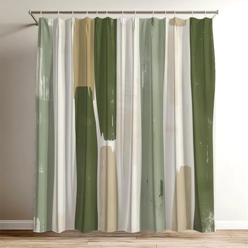 Duschvorhang Grün, Duschvorhang Streifen 120 x 150 cm, Duschvorhänge Badewannenvorhang Shower Curtain mit 12 Duschvorhangringen, Wasserdicht Duschvorhänge Textil, Bad Vorhang Polyester Stoff Wy-652 Duschvorhang Grün, Duschvorhang Streifen 120 x 150 cm, Duschvorhänge Badewannenvorhang Shower Curtain mit 12 Duschvorhangringen, Wasserdicht Duschvorhänge Textil, Bad Vorhang Polyester Stoff Wy-652 von Suuiizaa