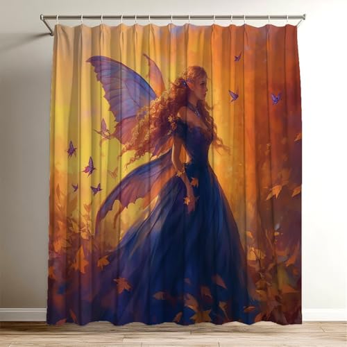 Duschvorhang Schönheit Duschvorhang 180x200 cm, Waschbar Polyester Stoff für Shower Curtains, Wasserdicht Badewannenvorhang Wings mit 12 Duschvorhangringe,Duschvorhänge für Badewanne Badezimmer Wy-653 Duschvorhang Schönheit Duschvorhang 180x200 cm, Waschbar Polyester Stoff für Shower Curtains, Wasserdicht Badewannenvorhang Wings mit 12 Duschvorhangringe,Duschvorhänge für Badewanne Badezimmer Wy-653 von Suuiizaa
