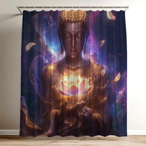 Duschvorhang Zen, Duschvorhang Lotus 100 x 120 cm, Duschvorhänge Badewannenvorhang Shower Curtain mit 12 Duschvorhangringen, Wasserdicht Duschvorhänge Textil, Bad Vorhang für Waschbar Polyester Wy-638 Duschvorhang Zen, Duschvorhang Lotus 100 x 120 cm, Duschvorhänge Badewannenvorhang Shower Curtain mit 12 Duschvorhangringen, Wasserdicht Duschvorhänge Textil, Bad Vorhang für Waschbar Polyester Wy-638 von Suuiizaa