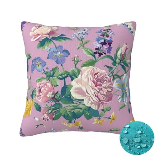 Outdoor Kissen Wetterfest 2 Stück Lila Kissenbezug 60x60 cm, Sommer Gartenkissen Deko Outdoor Sitzkissen Wetterfest, Kissenbezüge Blume Pillow Cover Outdoorkissen für Balkon Patio Garten Deko -OZ231 Outdoor Kissen Wetterfest 2 Stück Lila Kissenbezug 60x60 cm, Sommer Gartenkissen Deko Outdoor Sitzkissen Wetterfest, Kissenbezüge Blume Pillow Cover Outdoorkissen für Balkon Patio Garten Deko -OZ231 von Suuiizaa