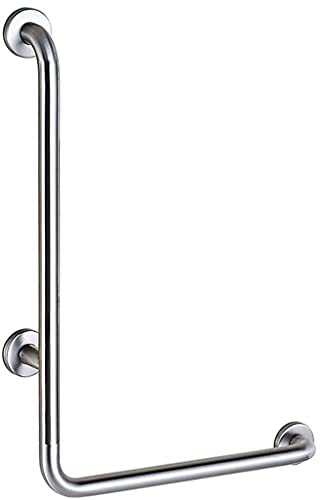 Rutschfeste Haltegriffe für Badezimmer, gebogener Edelstahl-Haltegriff in L-Form, an der Wand montierter Eckhandlauf für Toilette und Dusche, rutschfeste Sicherheitsstütze für ältere, behinderte, schw von Suuim
