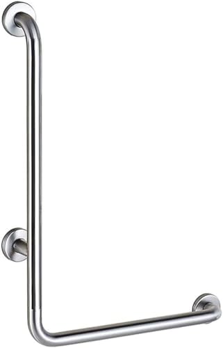 Haltegriffe für Badewannen und Duschen, gebogener Edelstahl-Haltegriff in L-Form, an der Wand montierter Eckhandlauf, WC-Dusche, rutschfeste Sicherheitsstützschiene von Baitang