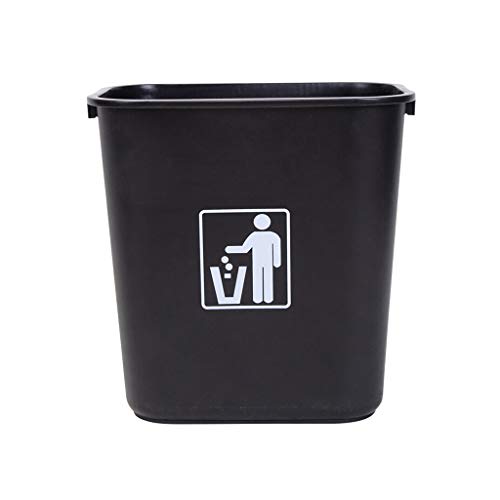 Suuim Küchen-Mülleimer, Kunststoff-Aufbewahrungsbox, Haushalt, Küche, Badezimmer, Mülleimer, kommerzieller Büro-Papierkorb (32 Liter), Mülleimer (Farbe: Schwarz) (schwarz) von Suuim