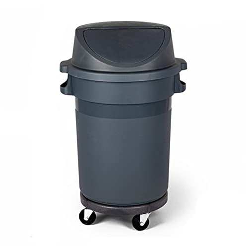 Suuim Mülleimer, runder Mülleimer aus verdicktem Kunststoff, 80/120 l, großer Mülleimer mit Schwingdeckel, abnehmbarer gewerblicher Mülleimer für den Außenbereich, Mülleimer für den Außenbereich von Suuim