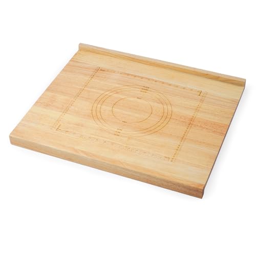 Schneidebrett holz gross H x B x T: ca. 4 x 61 x 51 cm Schneidebrett mit Maßband und Anschlagkante als Frühstücksbretter, Küchenbretter, Servierbretter, Brotbretter von Suuiwau
