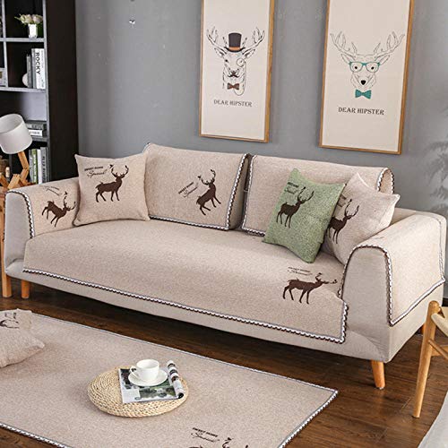 Sofa SchonbezüGe,Couch Decke,üBerzug Sofa,Pet Couch Cover Throw,Bequeme Baumwoll-Sofabezüge,Cat Dog Sofa Saver,2/3/4 Sitzer Schnittsofa Schonbezug,Schlafsofa-Beige_90 * 120 cm (35 x 47) von Suuki