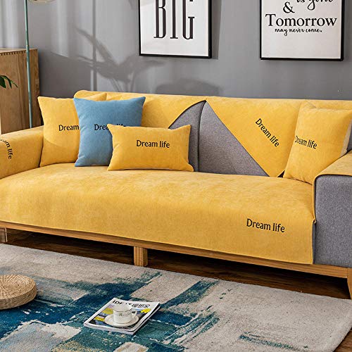 Suuki Couch hussen Sofa hussen Sofa-überzug,Sofabezüge für Ledersofa und Stoffsofa,Rutschfester Rastplatz-Sofaschutz,Wohnzimmer rutschfeste 2/3/4/5 Sitzer-Gelb_70 * 120 cm von Suuki