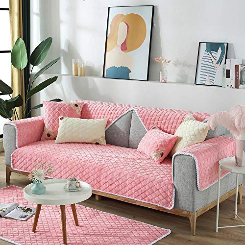 Suuki Decken für Couch,couchbezüge,Bezug für Couch,Sofa Protector Cover für Ledercouch,rutschfeste warme Sofabezug,Couchüberwurf für Wohnzimmer/Spielbereich,Möbelbezüge-Rosa_110 * 240 cm von Suuki