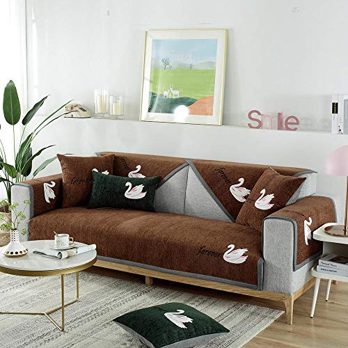 Suuki schonbezug für Sofa,couchbezug,couchschoner,Eck-Schonbezug aus massivem Holz,Patio-Sofabezüge mit 2/3/4 Sitzplätzen,L-förmige Sofabezug,Sofagarnitur-braun_70 * 150 cm von Suuki