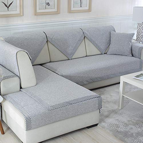 überwurf für sofa,schonbezüge couch,couch auflage,Eckbezüge aus Baumwollsofa,strapazierfähiger Sofabezug,atmungsaktiver,bequemer Überwurf für Sessel/Liebessitz/Couch,Armlehnenbezug-grau_90 * 120 cm von Suuki