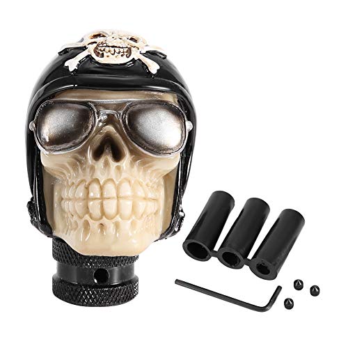 Suuonee Schaltknauf Hebel, Skeleton Schädel Kopf Auto Manuelle Schaltknauf Stick Hebel Shifter Universal von Suuonee